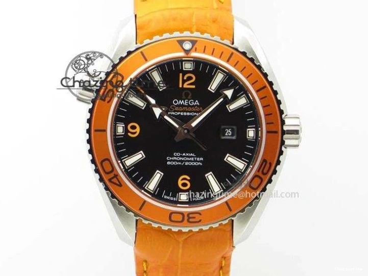 0508 Planet Ocean Pro 45mm OMF 1:1 Best Edition Orange Marker On SS Bracelet A8500 (Black Balance Wheel) Durable 8141